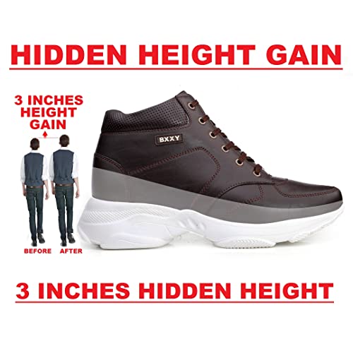 Image of YUVRATO BAXI 3 Inch Hidden Height Increasing Casual Outdoor Sneakers Boots.Height Elevator Boots
