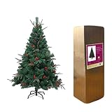 SHATCHI Fir Árbol de Navidad Artificial de Abeto nórdico de 180 cm Decorado naturalmente con Conos de Pino y Bayas con Puntas esmeriladas,83 m