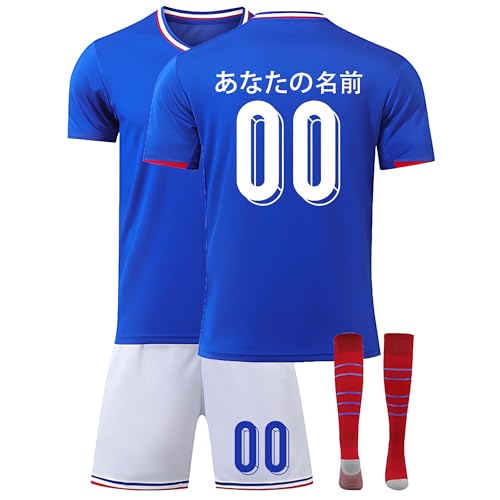 2025/2026年 キッズサッカージャージ - ネームとナンバー入りコンプリートキット - ショーツとソックス付き - 大人、男の子、女の子向け 代表チーム01 子供: 22 (6-7 歳)/(120cm-130cm)
