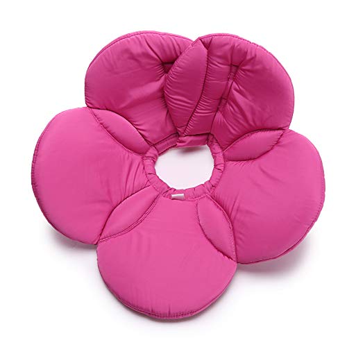 Image of Dog Collar, Pet Cone E-Collar Flower Soft Elizabethan Waterproof Grooming Recovery Protecive Adjustable Collar for Puppy Small Medium Dogs (L Neck:13-15in, Purple)
