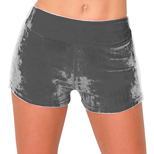 Image of ALWAYS Velvet Shorts - High Waist Stretch Velour Mini Shorts for Dance, Yoga, Casual Wear