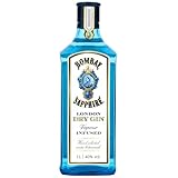 Bombay Sapphire London Dry Gin, 40% vol., 100 cl / 1 L, 100% Vapour Infused Spirit with 10 Hand-Selected Botanicals
