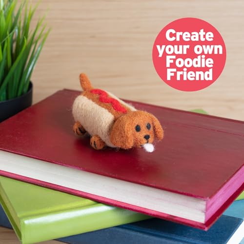 Image of Needle Felting Kit for Beginners with Case - DIY Wool Felting Craft Kit - Make 8 Cute Animal Food Designs - Starter Set with Mat, Wool Felt Tools, Needles, Instructions - Arts & Crafts Gift Set