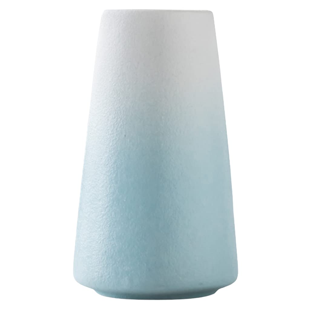 Ngdfgr Blue Vase Ceramic Vases,Gradient Color Vase With Wide Mouth Minimalistic Flower Vases Countertop Adornment Living Room Centerpiece Minimalism ( 5.9),-5.9