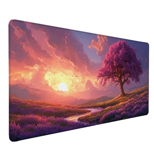 Tapis de souris rose coucher de soleil pour un bureau esthétique et bien organisé au quotidien