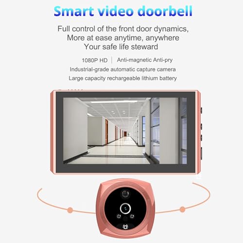 Campainha de Vídeo, Câmera Olho Mágico Digital Com Tela LCD de 4,5 Polegadas, Visão Noturna, Grande