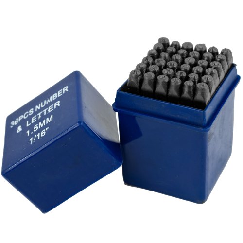 Image of Hawk Number & Capital Letter Punch Set 36 Pc (1.5mm 1/16"): NL-99093