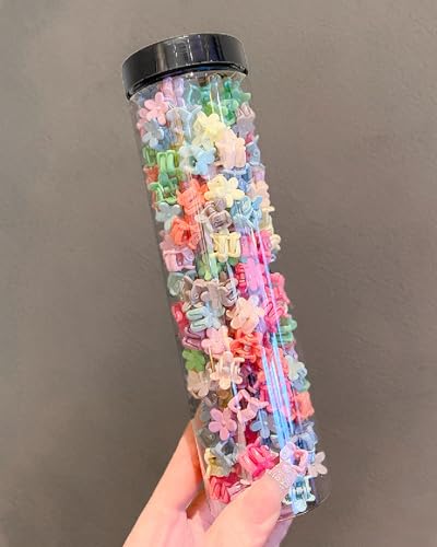 100pcs Cute Mini Colorful Petal Hair Clips - Strong Grip Claw Clips Hair Claw Clips Colorful Hair Accessories for Fine Hair Types Suitable for Birthday, Christmas, Party Gifts BLC397-05