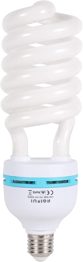135W Light Bulb 5500K CFL Daylight Spiral Softbox Bulb in E27 Socket for Photography Photo Video Studio Lighting White 1 Pack