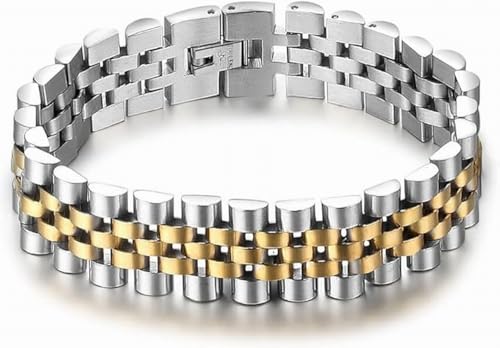 IMPRESSIVE Presidential Jubilee Style Link Bracelet Stainless Steel For Men 8 Inch 15MM