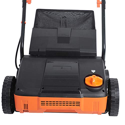 Hattomen Lawn Dethatcher & Scarifier, 12 Inch Working Width, 11 Amp Electric Lawn Dethatcher with a Replacement Raking, 4 Central Adjustable Heights, Tool-Free Assembly, 8 Gallon Grass Collection Bag