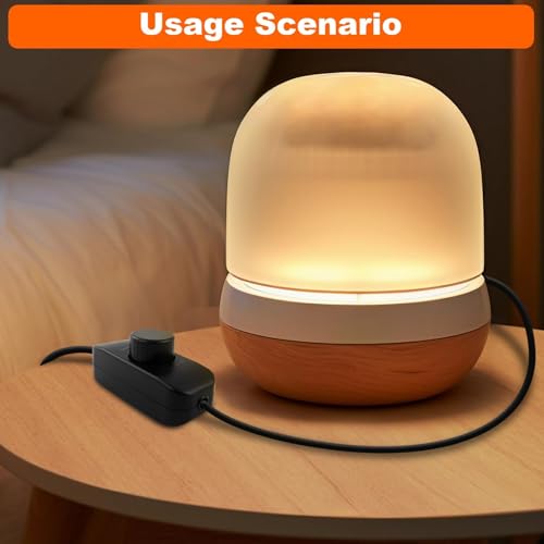 Inline LED Dimmer Switch 1 Gang, 220V-240V Trailing Edge Dimmer, Rotary Control ON/OFF Dimmer Switch Rated 3-100W for Dimmable Light Table Lamp Incandescent Halogen Bulbs Pendant (Black) - Image 5