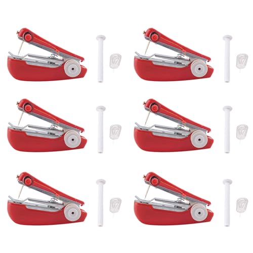 Sxmrmnx 6 máquinas de coser a mano asequibles, mini máquina de coser a mano de bolsillo, máquina de coser manual para uso doméstico y de viaje