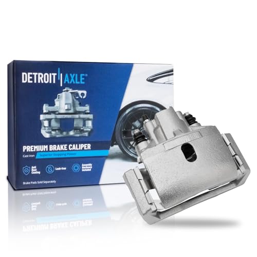 Image of Detroit Axle - Rear Left Brake Caliper for 2002-2018 Dodge Ram 1500 | 2004-2009 Durango, 2007-2009 Chrysler Aspen, 2019-2023 Ram 1500 Classic, Driver Side Disc Brake Caliper w /Bracket Replacement