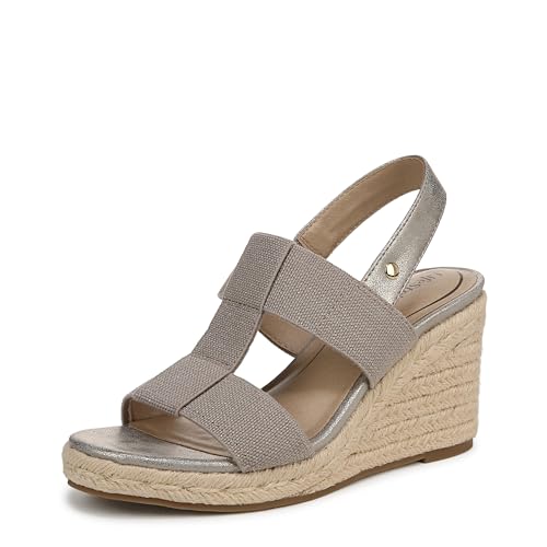 LifeStride Womens Tallulah Espadrille Wedge Sandal Taupe 8.5 M