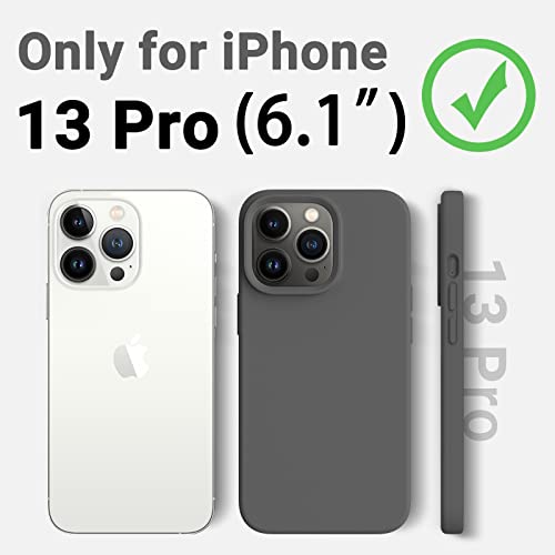 Aotesier Iphone 13 Pro Phone Case,Liquid Silicone Ultra Slim Shockproof Protection Phone Case With [Soft Anti-Scratch Microfiber Lining] 6.1 Inch（Space Grey） #TOP5