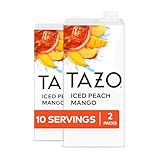 TAZO Iced Peach Mango Herbal Tea Concentrate, Caffeine-Free, 32 Fl Oz Carton (Pack of 2)