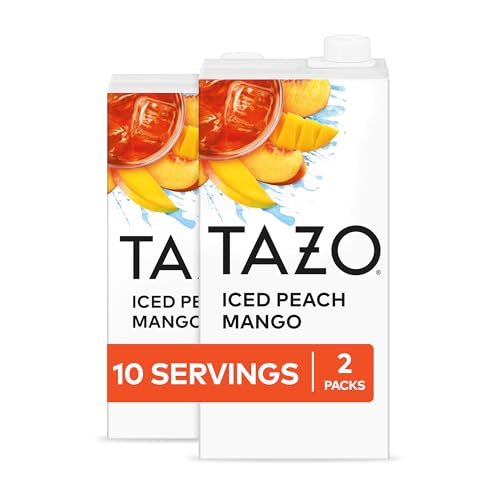 TAZO Iced Peach Mango Herbal Tea Concentrate, Caffeine-Free, 32 Fl