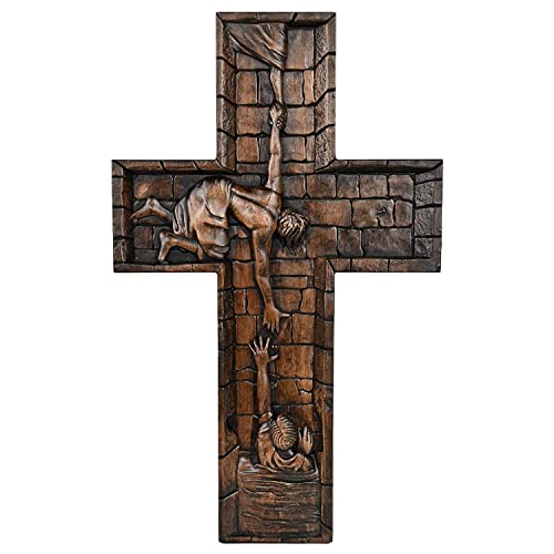 Crucifijo de pared de madera tallado a mano Jesús de 15 cm BGCOPPER