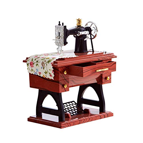 JAWSEU Vintage Music Box Mini Sewing Machine