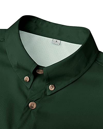 Image of Alimens & Gentle Short Sleeve Fishing Shirt Wicking Fabric Sun Protection Casual Button Down Shirts