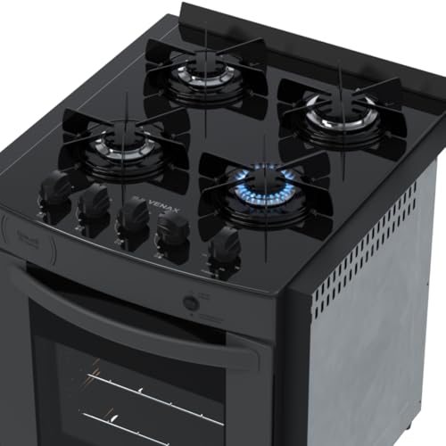 Fogao de Embutir 4 Bocas Venax Gaudi Prisma Vitreo Bl Grafite Gas Glp - Imagem 5