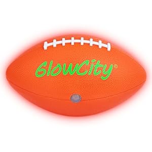 GlowCity Glow in The Dark Football – Light Up, Youth Size Footballs for Kids – LED Lights and Pre-Installed Batteries Included