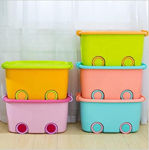 PARASNATH Rolling Storage Container Box Set of 5-45 Litre each (Multi Colour) Super Large With Wheels Size (59X39X30 cm) Launch Offer