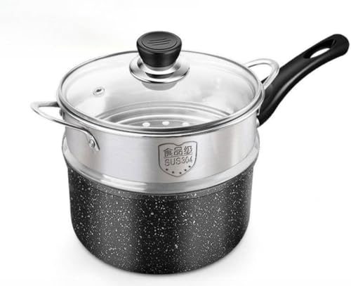 BLINGOOD�Ў�� 16/18/20cm �� IH�Ή� �~���N�p�� �K���X�W�t �g���� ��l�� �I�[���M���Ή� �}�[�u���R�[�e�B���O ���ؓ� �������ȒP �m���X�e�B�b�N���H ���т���ɂ��� ���M���� �􂢂₷�� (��+�W+������,16cm) [���s