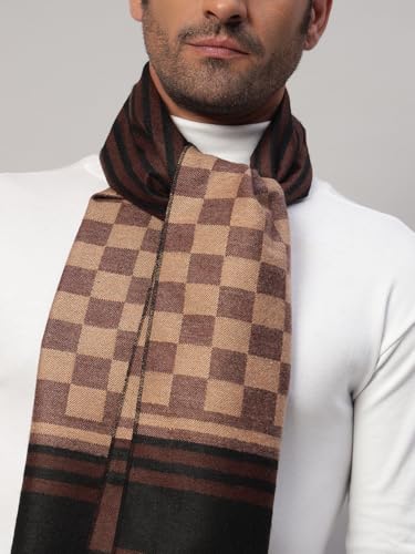 Image of Ravaiyaa - Attitude is everything Men's Reversible Stripe Pattern Winter Wool Scarf, Muffler 72 inchx12 inch Inch