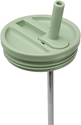 QWETCH Leakproof Cap with Flip Straw - Travel Cup Compatible Airtight Lid for Insulated Tumbler - Stainless Steel Bottle Accessory - Leak Proof & Easy Hydration - Lime Green