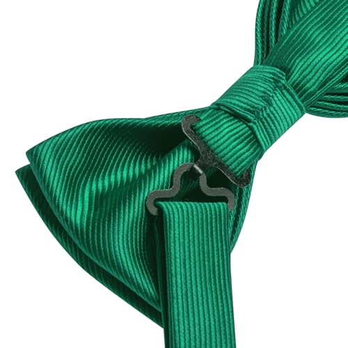Image of Hi-Tie Bow Ties for Men Pre-Tied Pocket Square with Cufflinks Mens Bowtie Sets for Wedding Formal Party
