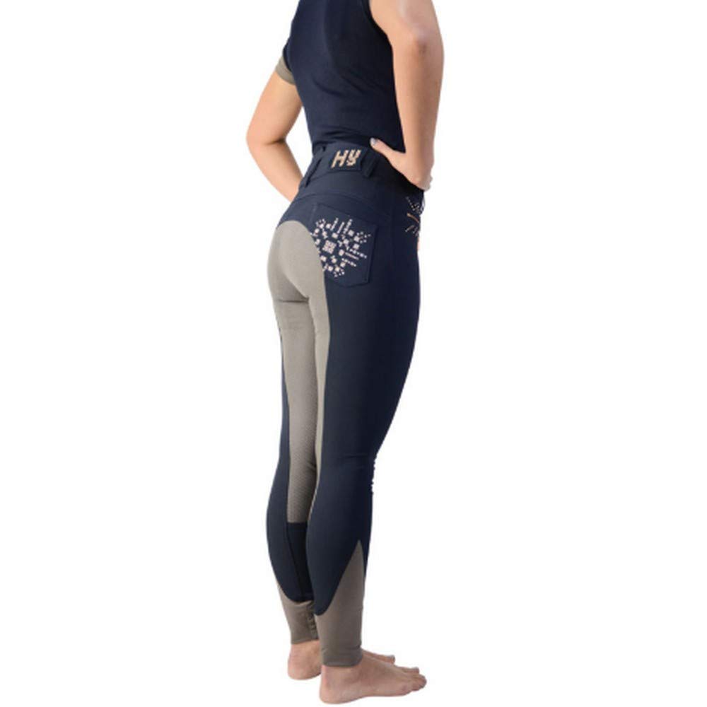 Horseware Ladies Fashion Riding Tights Silicon - Black/Fig, Medium