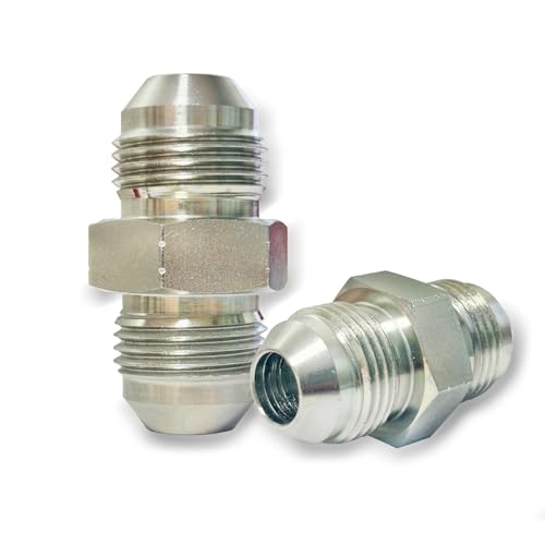 Image of 1 /2 inch JIC Male x 1 /2 inch JIC Male Hydraulic fitting, Carbon Steel SAE 37 Flare Pipe Adapter Tube Fitting Straight Connector