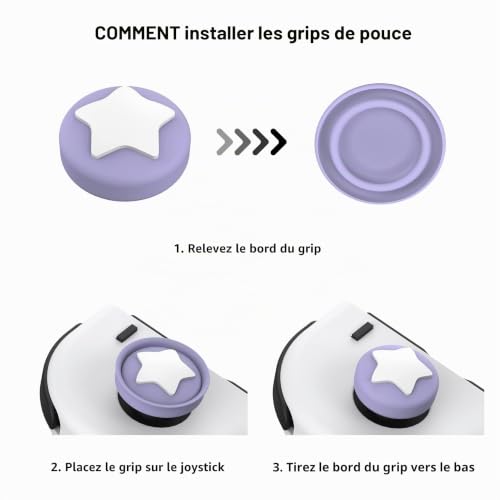 playvital Capuchon pour Switch Protection Joystick pour Nintendo Switch/OLED/Lite Thumbs Cushion Caps,PP & VV Chatons Ailés – vue 8