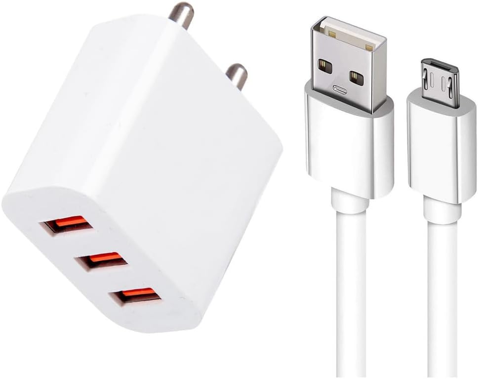 Shopnet 3 Port Charger For OP-PO U3, OP-PO R1x, OP-PO A31, OP-PO Mirror 3, OP-PO Joy Plus, OP-PO R5 OP-PO N3, OP-PO R1S, OP-PO Neo 3 Charger Original Adapter Like Mobile Charger | Power Adapter | Wall Charger Android Smartphone Travel Charger | Multi-Layer Protection, Hi Speed Fast 3 Usb Port (Triple Port) Dock Charging Station Charger With 1.2 Meter Charging & Sync Data Cable ( 3.4Amp, SPN-22, White )