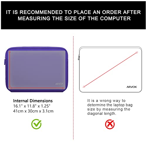 Image of Arvok 17-17.3 Inch Laptop Sleeve Multi-Color & Size Choices Case /Water-Resistant Neoprene Notebook Computer Pocket Tablet Briefcase Carrying Bag /Pouch Skin Cover for HP /Dell /Lenovo /Asus /Acer, Purple