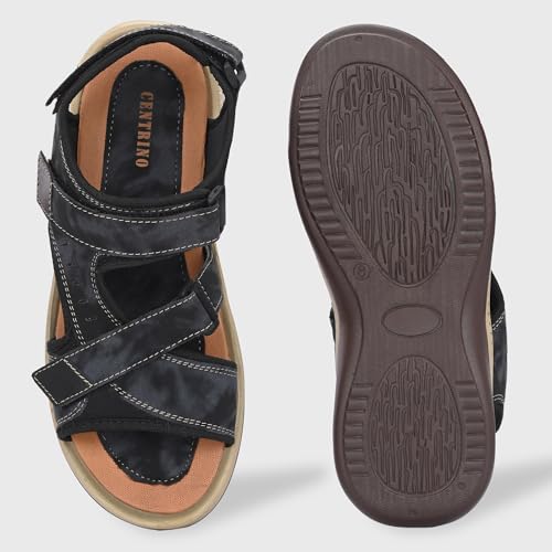 Image of Centrino Men's Sandal |Fisherman EVA Sandals with Cushioned Insocks, Hook & Loop Strap | Trendy and Sporty Design, Premium Upper, Closed Sandal - For Spring Summer Travelling, Walking (2332)