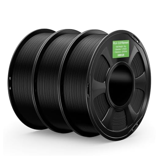 DEEPLEE PLA+ 2.0 Filament 1.75mm, Stronger Toughness 3D Printer Filament, Black 3KG, Upgrade PLA Plus 3D Printer Filament, High Speed PLA+ Filament for Most FDM 3D Drucker