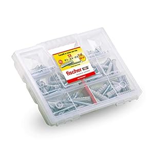 Fischer SX, 80 Dowels Kit with Screw for Mounting on Wall Full and Perforated Brick, 544256