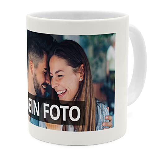 PhotoFancy® - Fototasse mit eigenem Bild - Personalisierte Tasse mit eigenem Foto selbst gestalten - Weiß