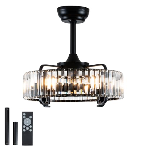 ADXEICE Low Profile Ceiling Fan with Light and Remote, 18-inch