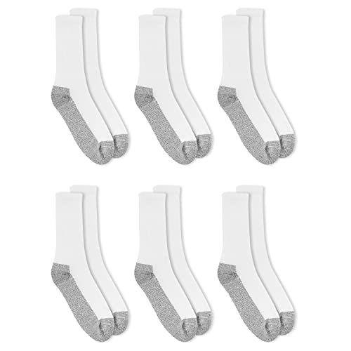 Fruit of the Loom Men's Big & Tall Work Gear Heavy Duty Crew Socks (6 Pack), White, Large (12 - 15) - image 5