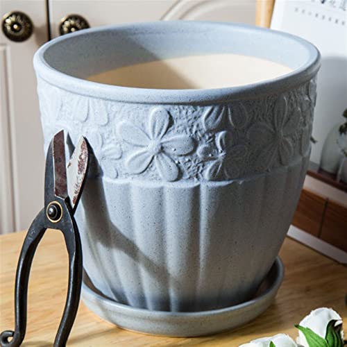Pots de fleurs en céramique grand modèle avec trous de drainage - 6