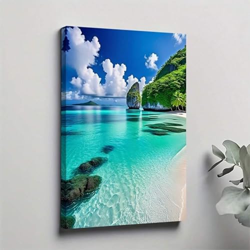 Tableau récif corallien tropical avec cadre de qualité pour décoration murale - 4