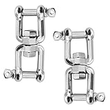 Abimars M6 Swing Swivel Ring Snap Rolling Shackle Device, 316 Stainless Steel Marine Grade Anchor...