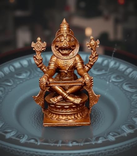 Image of Yoga Narasimha Murti Copper Idol - 2.7 in - Pack of 1