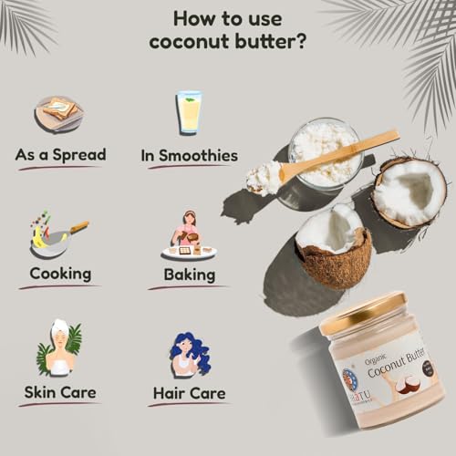 Image of Dhatu Organics Coconut Butter, 175g (Pack of 1) | Vegan | Keto Friendly | MCT Rich | Healthy Baking Fat | Lauric Acid Rich Superfood | Stoneground | No Sugar