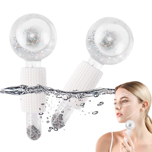 Rodillo Facial Ice Globes, 2 Un Ice Roller Facial Masaje De Hielo Bola, Bola De Belleza De Hielo Facial Masajeadores Faciales Para Piel Fría Educe La Hinchazón Y Las Ojeras