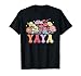 Blessed Yaya Floral Flower Mothers Day Women Grandma T-Shirt